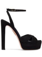 Aquazzura sandales à plateforme 130 mm en daim - Noir