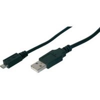 ASSMANN Electronic AK-300110-018-S USB-kabel 1,8 m USB 2.0 USB A Micro-USB B Zwart - thumbnail