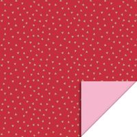 Inpakpapier Rood Met Gouden Hartjes/Roze