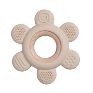 Siliconen Baby Bijtring Speelgoed Hout Beige