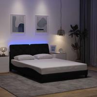 Bedframe met LED zonder matras 140x200 cm stof zwart