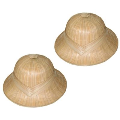 Set van 10x stuks verkleed Tropenhelmen volwassenen