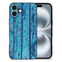 iPhone 16 Houten Print Telefoonhoesje Wood Blue