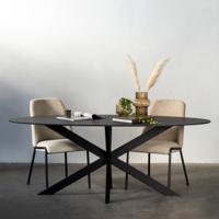 Eettafel Harper Fenix Zwart Ovaal 160cm - Giga Meubel - thumbnail