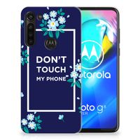 Motorola Moto G8 Power Silicone-hoesje Flowers Blue DTMP - thumbnail