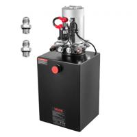 VEVOR 20 Qt hydraulische krachtbron, dubbelwerkende kipperaanhangerpomp, maximale openingsdruk 22 MPa en debiet 3,4 l/min, 12 V DC hydraulische pomp met metalen reservoir voor kipperaanhangers, zwart