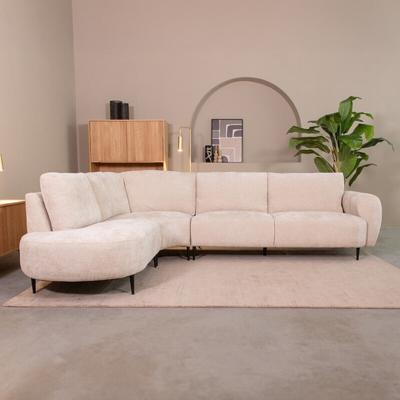 LABEL51 Hoekbank 'Milano' Links, Elite stof, kleur Naturel