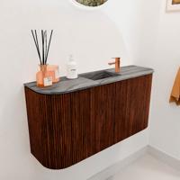Toiletmeubel Mondiaz Joya Dlux | 83.2 cm | Meubelkleur Ruby | Faye wastafel Sombra Wasbak Midden | 1 kraangat