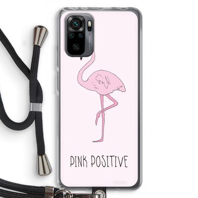 Pink positive: Xiaomi Redmi Note 10 Pro Transparant Hoesje met koord