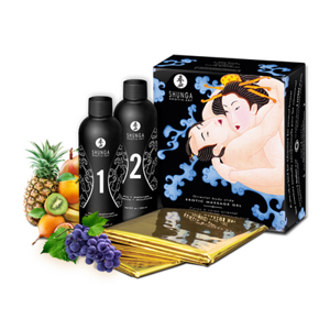 Shunga Body to Body Massage - Exotic Fruits - 2 Pieces of 7.6 fl / 225 ml