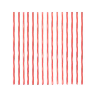 Herbruikbare rietjes - 100x - Rood/wit - Kunststof - 22 cm