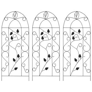 VidaXL Plantenklimrekken 3 st 40x100 cm ijzer zwart