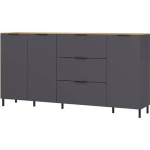 Germania California 192 cm Dressoir Grafiet | Eiken