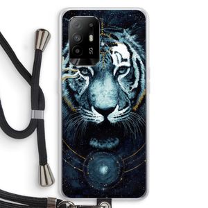 Darkness Tiger: Oppo A94 5G Transparant Hoesje met koord
