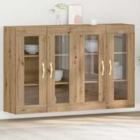Wandkast 2 pcs artisanaal eikenkleurig 69.5 x 34 x 90 cm