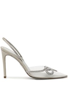 René Caovilla Mogana 100 snake-embellished pumps - Gris