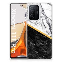 Xiaomi 11T | 11T Pro TPU Siliconen Hoesje Marmer Wit Zwart - Origineel Cadeau Man