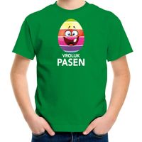 Pasen shirt groen met vrolijk paasei voor kinderen