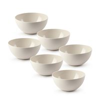 Kommetjes/schaaltjes - 6x stuks - dessert/ontbijt - kunststof - D17 x H8 cm - beige