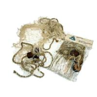 Maritieme woonaccessoire - decoratie visnet met kurk - polyester - 150 x 100 cm