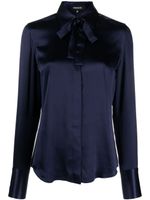 Barbara Bui blouse en soie à col lavallière - Bleu