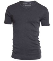 Basis t-shirt v-hals semi bodyfit antraciet - thumbnail