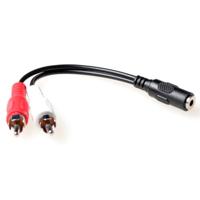 ACT 3,5mm jack naar 2x Tulp kabel F/M