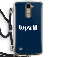 Topwijf Navy: LG K10 (2016) Transparant Hoesje met koord