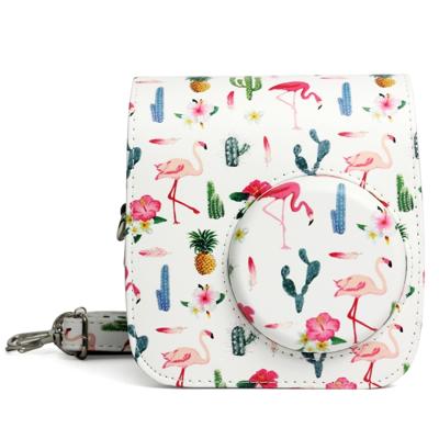Flamingo Cactus patroon PU leder beschermende Case cameratas voor FUJIFILM Instax Mini 7S / 7C Camera