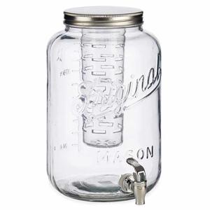 Vivalto glazen drankdispenser/limonadetap - met zilver kleur dop/tap - 8 liter