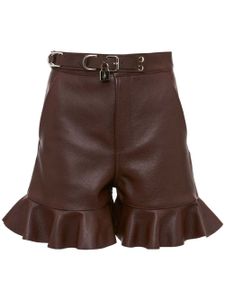 JW Anderson short en cuir à volants - Marron