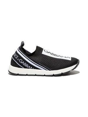 Dolce & Gabbana Kids baskets chaussettes à logo - Noir