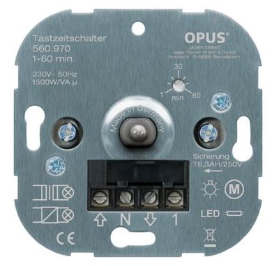 Opus tast-tijdschakelaar 1 - 60 min