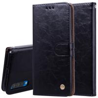 Business Style olie Wax textuur horizontale Flip lederen case voor Galaxy A50 met houder & card slots & portemonnee (zwart)