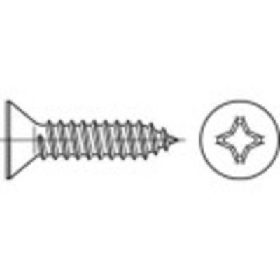 TOOLCRAFT 145279 Verzonken plaatschroeven 6.3 mm 22 mm Kruiskop Phillips DIN 7982 Staal Galvanisch verzinkt 100 stuk(s)