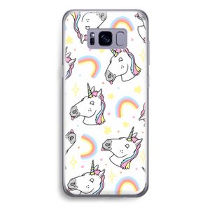 Rainbow Unicorn: Samsung Galaxy S8 Plus Transparant Hoesje