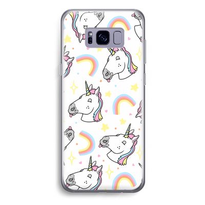 Rainbow Unicorn: Samsung Galaxy S8 Plus Transparant Hoesje