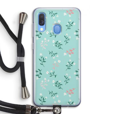 Small white flowers: Samsung Galaxy A40 Transparant Hoesje met koord