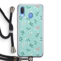 Small white flowers: Samsung Galaxy A40 Transparant Hoesje met koord