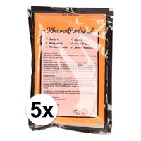 5x Holi poeder oranje 100 gram   -