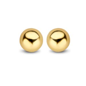 New Bling 9NB-0377 Oorknoppen Halve bol zilver Big goudkleurig