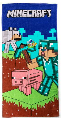 Minecraft strandlaken meerkleurig 70x140cm Minecraft strandlaken meerkleurig 70x140cm