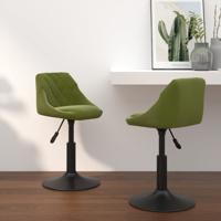 Eetkamerstoelen draaibaar 2 st fluweel lichtgroen