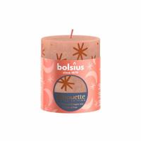 Bolsius stompkaars rustiek 8 x 6,8 cm creamy caramel met print