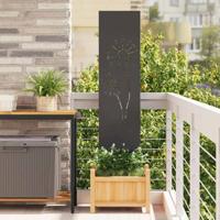 Tuin Privacy Screen Zwart 32 x 140 cm Koudgewalst staal