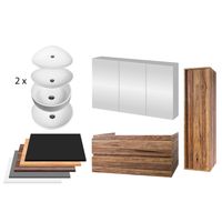 Badkamermeubelset BWS Sally 120 cm Twee Soft-Close Lades Met Waskom Eiken