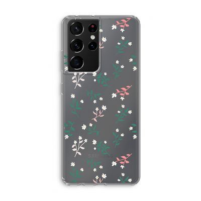 Small white flowers: Samsung Galaxy S21 Ultra Transparant Hoesje