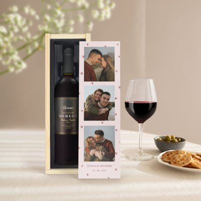 Wijn in bedrukte kist - Riondo Merlot