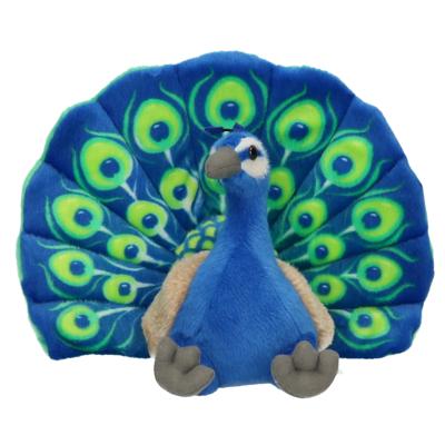 Wild Republic knuffel Pauw - 30 cm - pluche - groen/blauw - vogels