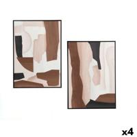 Canvas Gift Decor Bruin Beige Abstract 50 x 3 x 70 cm (4 Stuks)